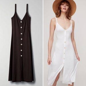 Aritzia Mairi Knit Button-down Dress in Black